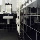 Bathroom project in black and white tiles