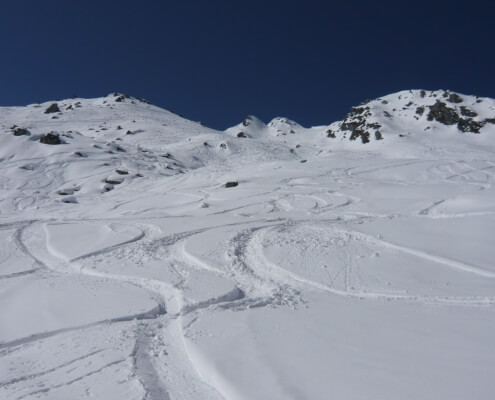 Fresh tracks in Rock Garden Verbier