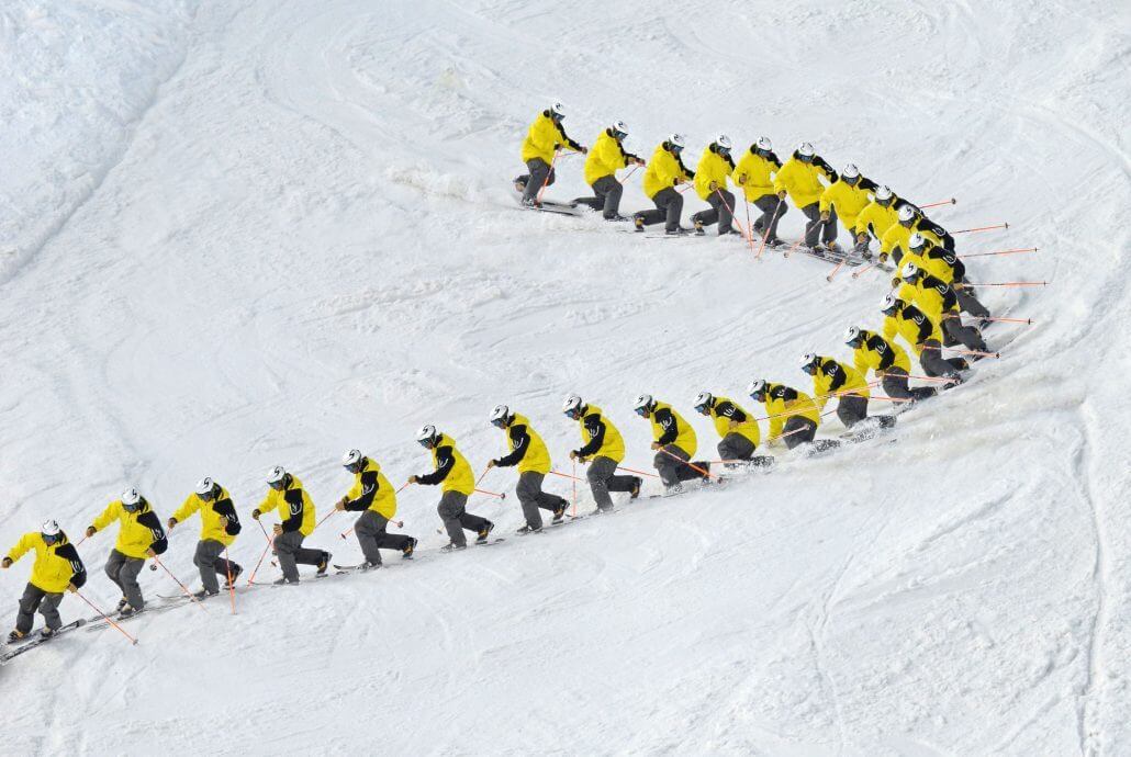 Telemark turn in Verbier