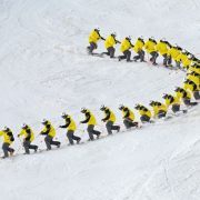 Telemark turn in Verbier