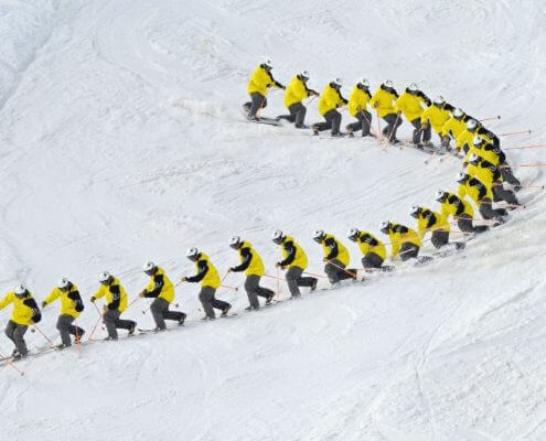 Telemark turn in Verbier