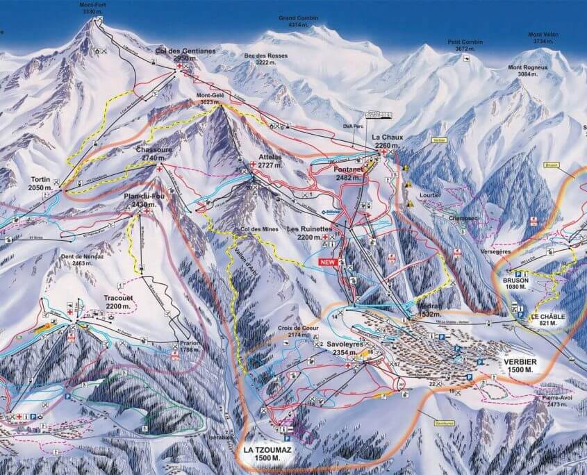 Lovely Map Of Verbier Skiing