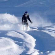 Emma TH skiing fresh powder