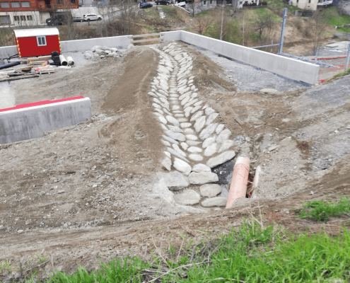 Le Châble car park water feature