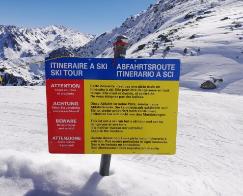 Skiers beware - this is the sign at the top of Tortin