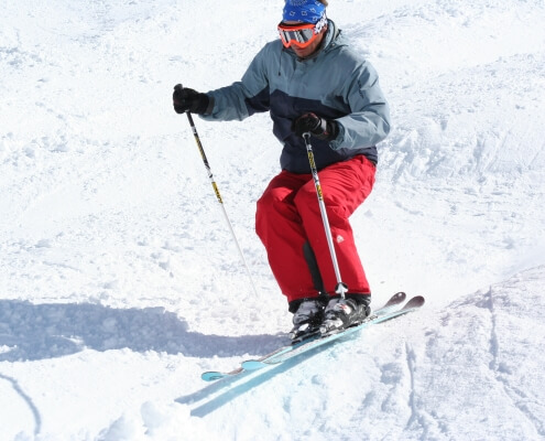 Skiing Moguls in Verbier