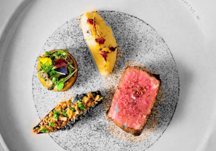 Gourmet dish from No.22 restaurant Verbier, showcasing fine dining and creative alpine cuisine