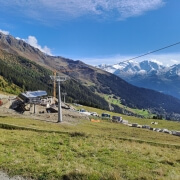 TNew Savoleyres telemixte ski lift Verbier under construction ahead of Winter 2025–2026 ski season.