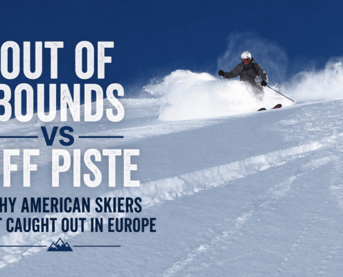 Skier skiing off piste powder near piste in Verbier Savoleyres Switzerland