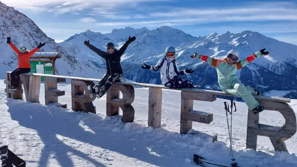 Wooden Ski Sign in Verbier