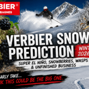 Verbier Snow Prediction Winter 2026-27 featuring powder skiing in Verbier, snowberries, wasps and Roddy Willis's annual long-range snow forecast.