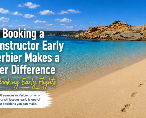 Tropical beach hero image illustrating the importance of booking Verbier ski lessons early when planning a winter ski holiday.